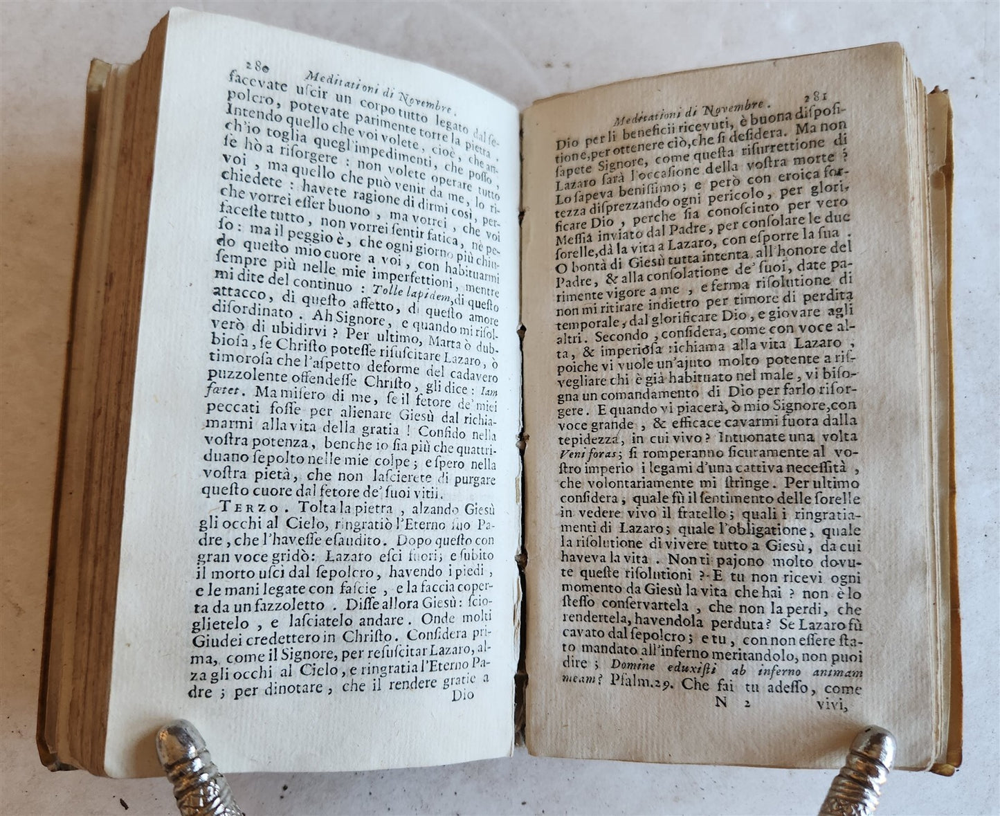 1705 MEDITATIONI SOPRA LA VITA di GIESU antique vellum bound