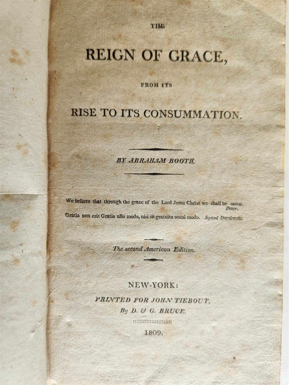 1809 REIGN of GRACE from its RISE TO ITS CONSUMMATION antique AMERICANA A.BOOTH