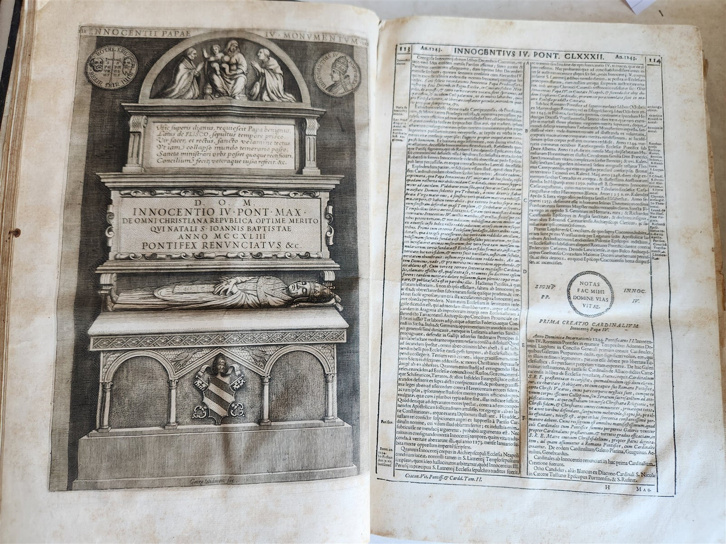 1677 LIVES of ROMAN POPES 4 FOLIO VOLUMES FULLY ILLUSTRATED antique in LATIN