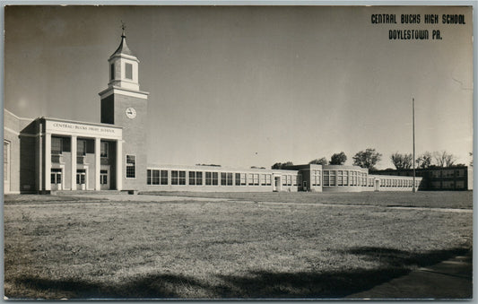 DOYLESTOWN PA CENTRAL BUCKS HIGH SCHOOL VINTAGE REAL PHOTO POSTCARD RPPC