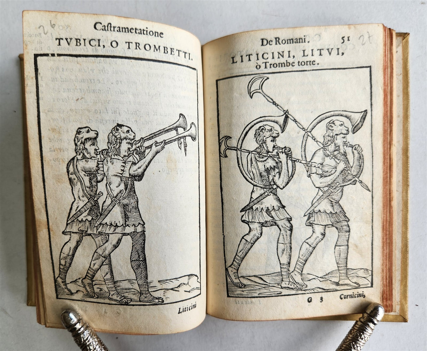 1583 TURKISH & ROMAN MILITARY antique ILLUSTRATED OTTOMAN EMPIRE vellum binding