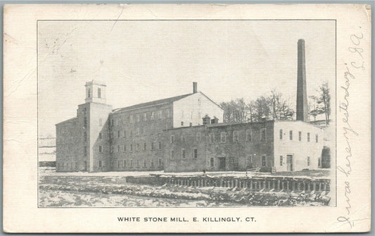 E. KILLINGLY CT WHITE STONE MILL ANTIQUE POSTCARD