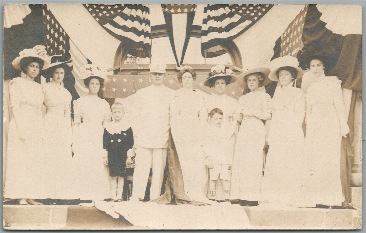 FLEMINGTON NJ PATRIOTIC ANTIQUE REAL PHOTO POSTCARD RPPC