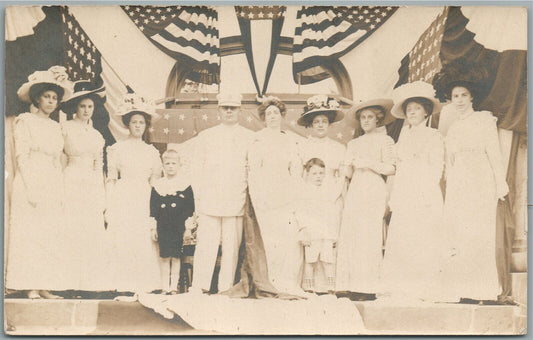 FLEMINGTON NJ PATRIOTIC ANTIQUE REAL PHOTO POSTCARD RPPC