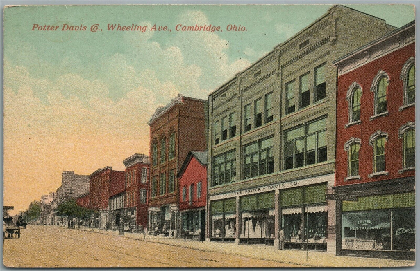 CAMBRIDGE OH POTTER DAVIS CO. ANTIQUE POSTCARD