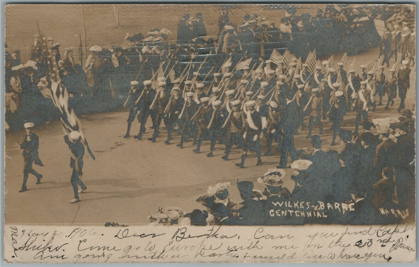 WILKES BARRE PA CENTENNIAL PARADE ANTIQUE REAL PHOTO POSTCARD RPPC