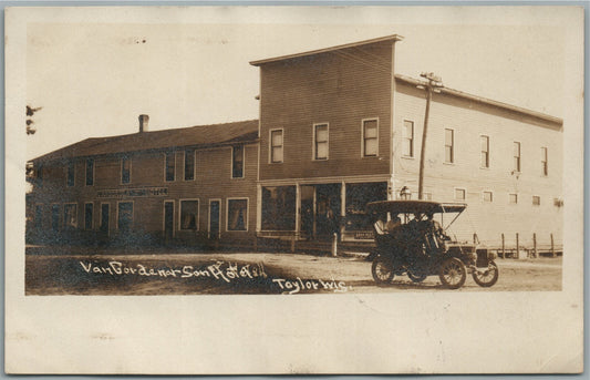TAYLOR WI VAN GARDENERSON HOTEL ANTIQUE REAL PHOTO POSTCARD RPPC