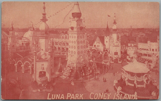 CONEY ISLAND NY LUNA PARK ANTIQUE POSTCARD