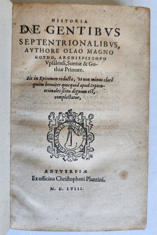 1558 ILLUSTRATED SCANDINAVIA antique Historia de Gentibus Septentrionalibus RARE