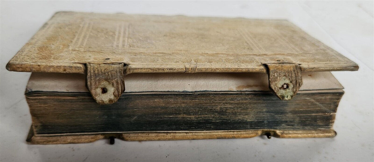 1675 HISTORY antique 17th CENT. HAND TOOLED PIGSKIN MARY STUART