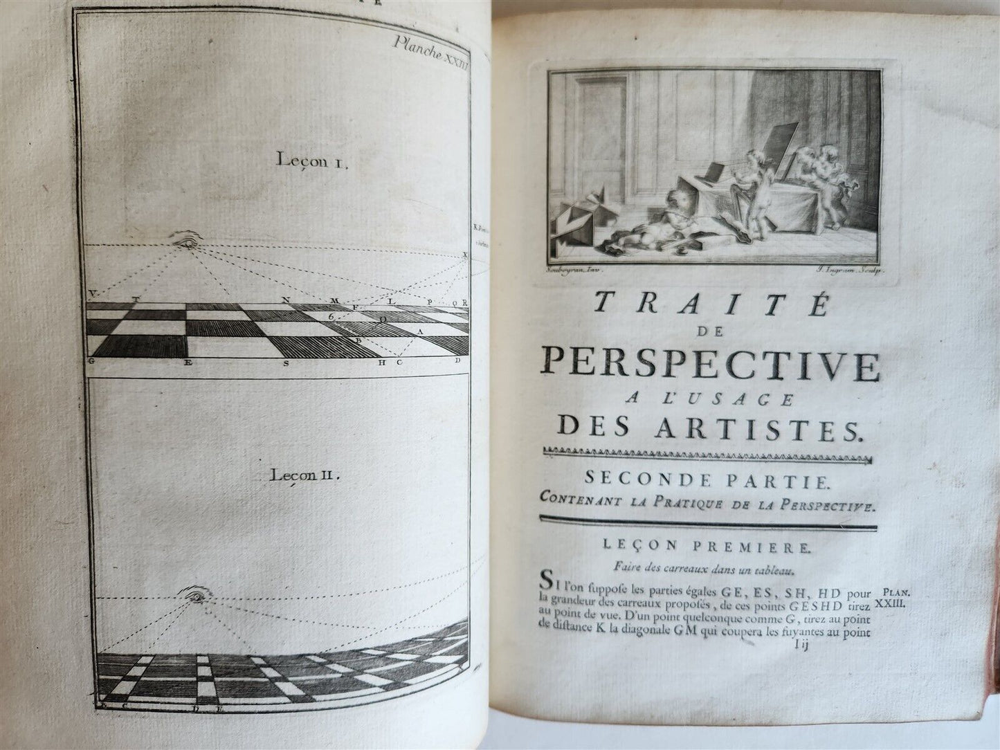 1750 TREATISE on PERPECTIVE for USE of ARTISTS antique ILLUSTRATED w/ 110 PLATES
