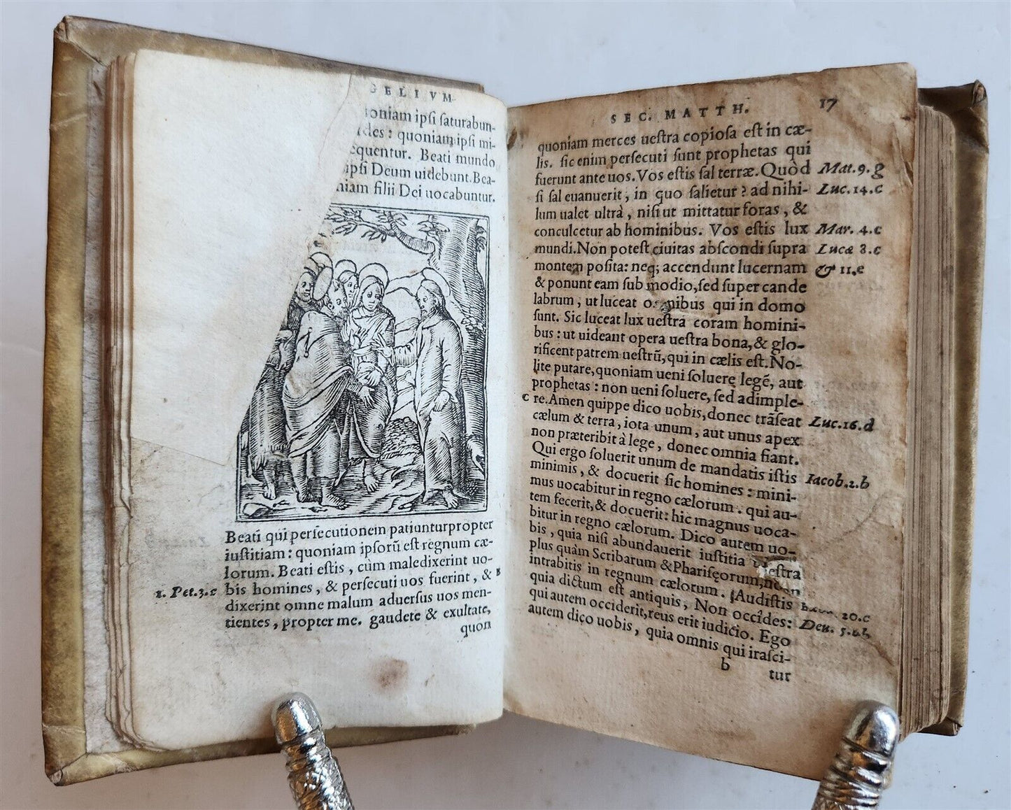 1558 BIBLE IN LATIN ILLUSTRATED antique 16th CENTURY vellum bound NEW TESTAMENT