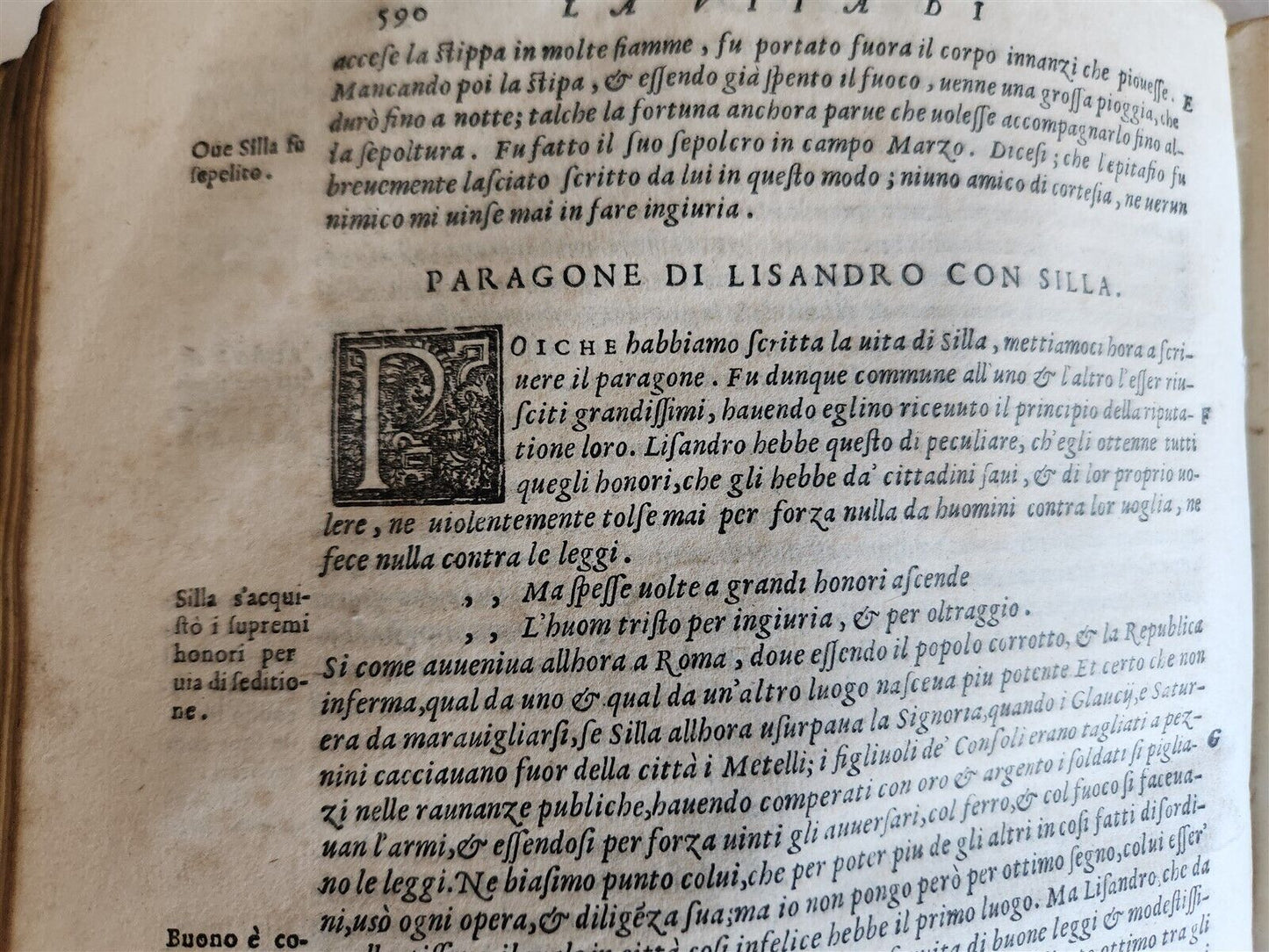1566 LIFE of PLUTARCH 2 VOLUMES antique in ITALIAN 16th CENTURY VELLUM BOUND