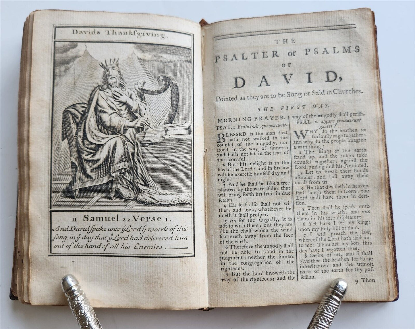 1770 BOOK of COMMON PRAYER & PSALTER in ENGLISH antique ORIGINAL BINDING