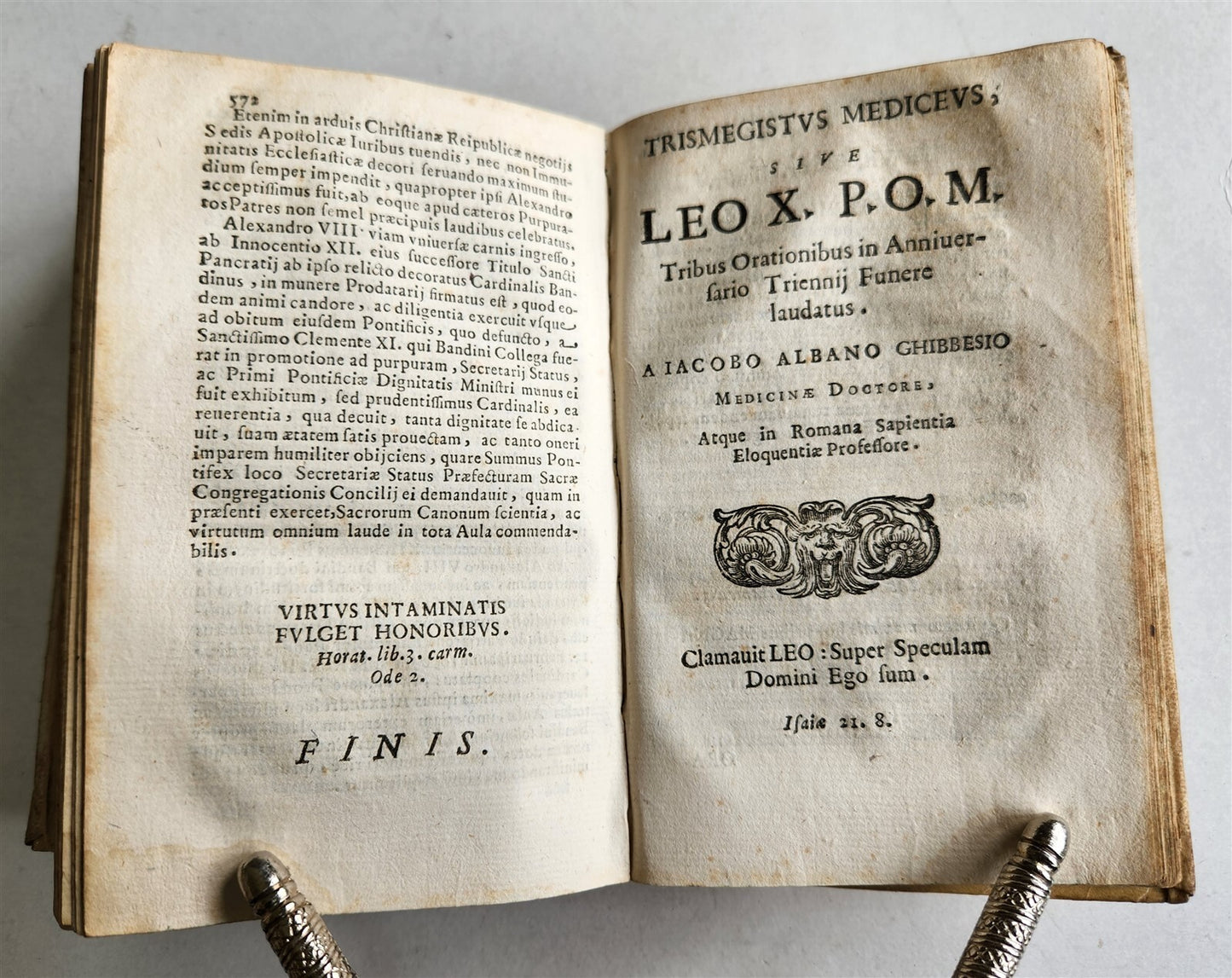 1706 FLORENTINE POPES & CARDINALS HISTORY in LATIN antique vellum binding