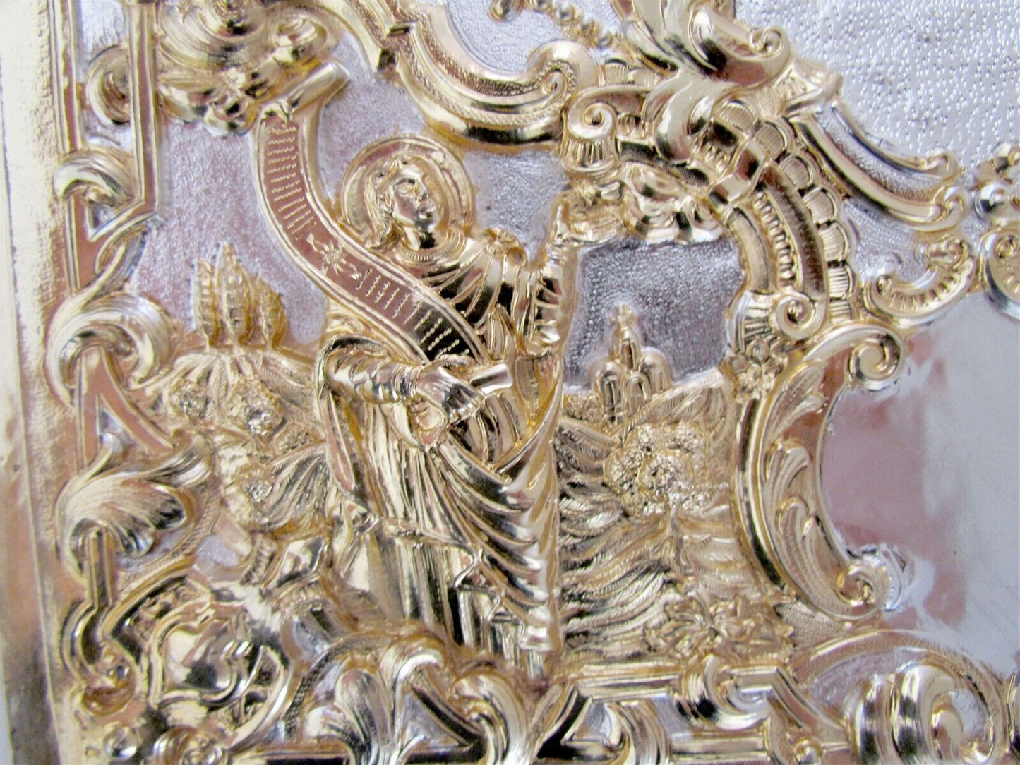 GREEK RUSSIAN ORTHODOX CHURCH GOSPEL GILT BRASS COVERS folio