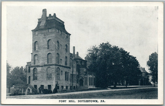 DOYLESTOWN PA FONT HILL ANTIQUE POSTCARD