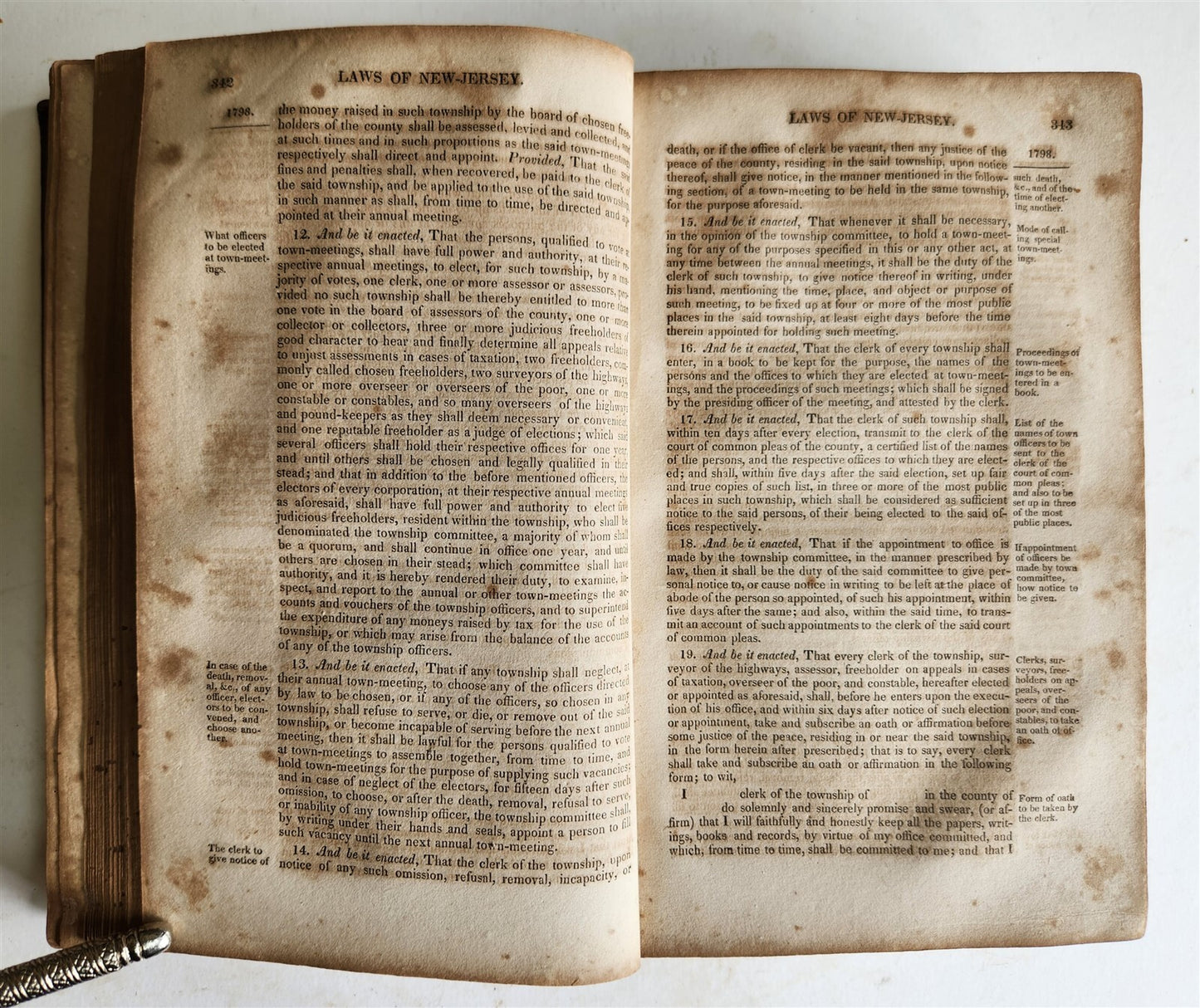 1821 LAWS of the STATE of NEW JERSEY antique AMERICANA