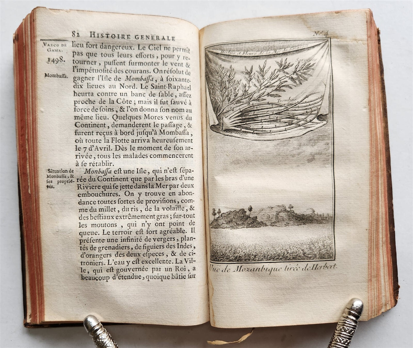 1749 HISTOIRE des VOYAGES VOL.1 antique illustrated TRAVELS to AFRICA & INDIA