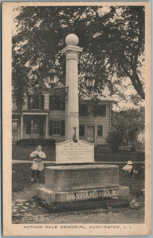 LONG ISLAND NY HUNTINGTON MATHAN HALE MEMORIAL ANTIQUE POSTCARD