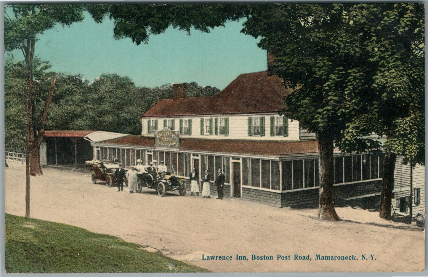 MAMARONECK NY LAWRENCE INN BOSTON POST ROAD ANTIQUE POSTCARD