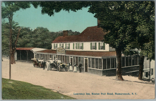 MAMARONECK NY LAWRENCE INN BOSTON POST ROAD ANTIQUE POSTCARD