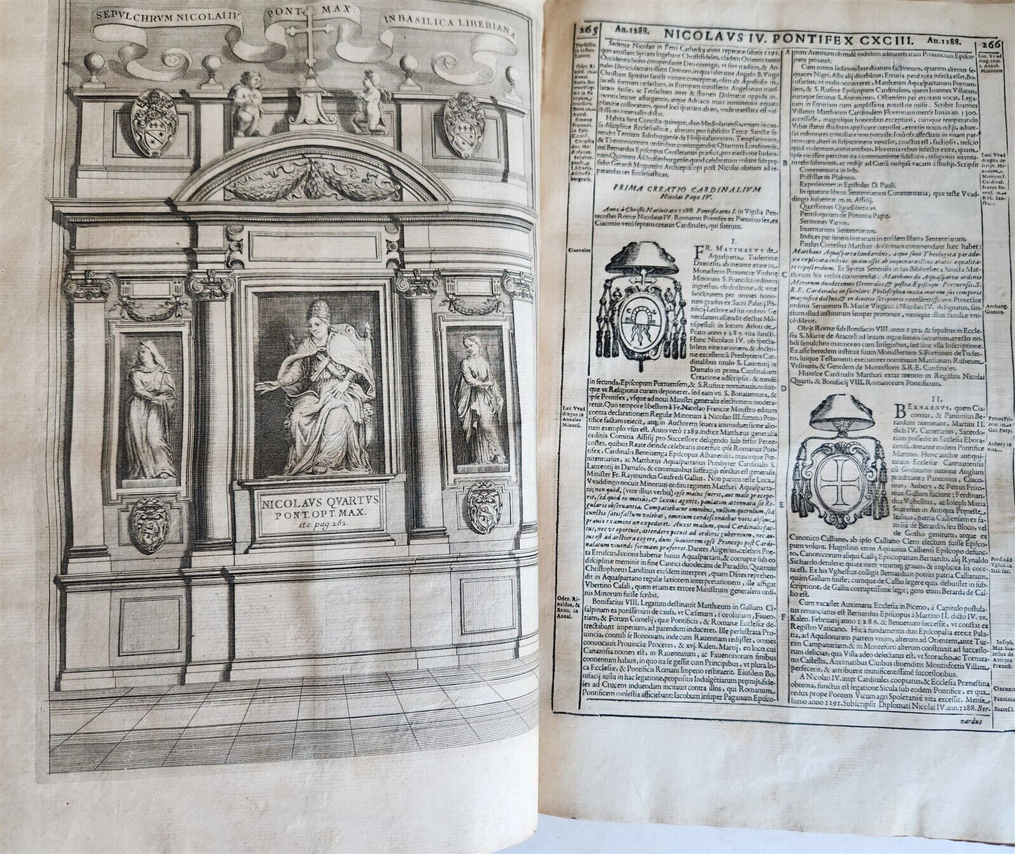 1677 LIVES of ROMAN POPES 4 FOLIO VOLUMES FULLY ILLUSTRATED antique in LATIN