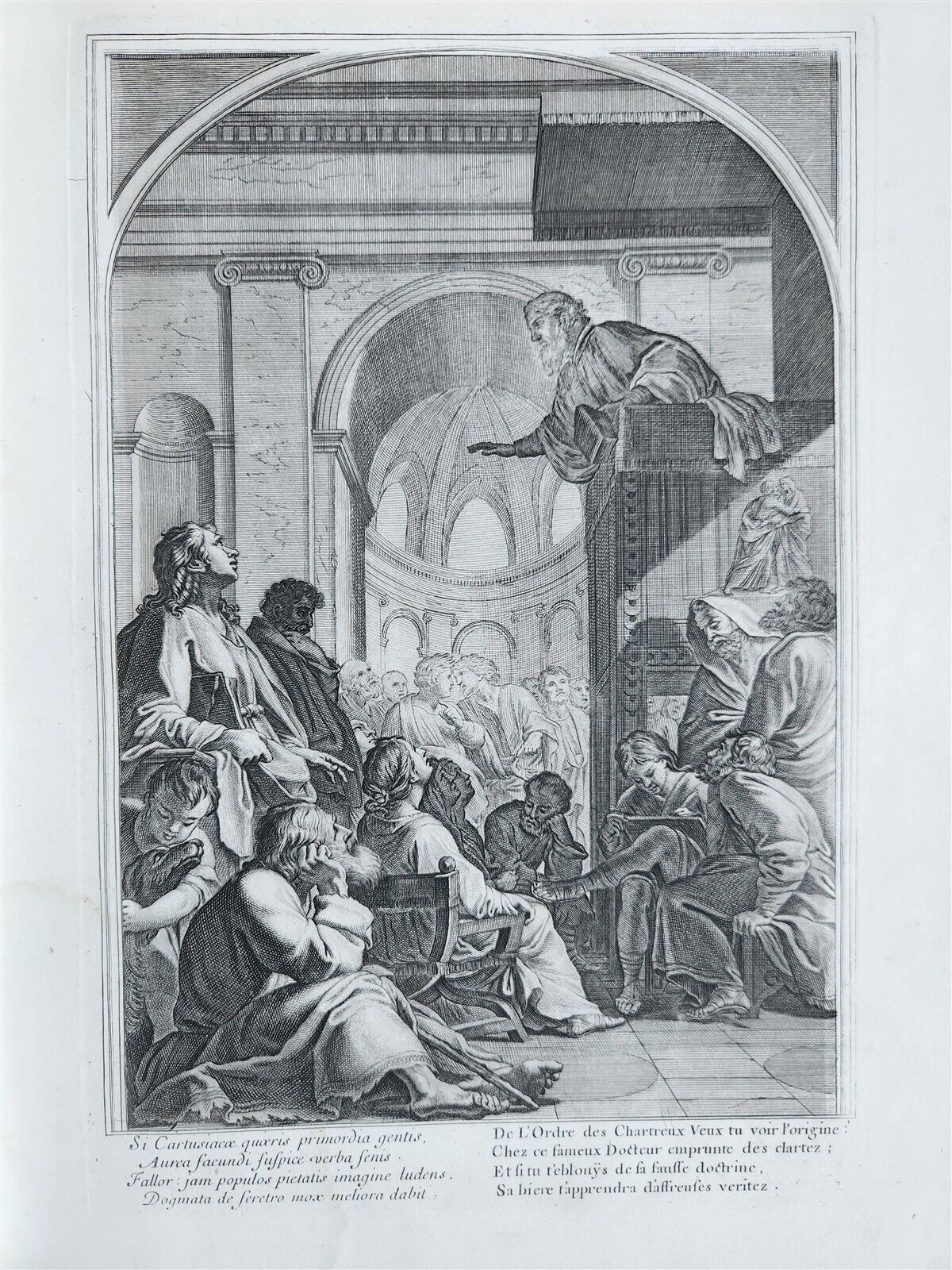 1750 LIFE of ST. BRUNO FULLY ILLUSTRATED LARGE FOLIO antique in FRENCH
