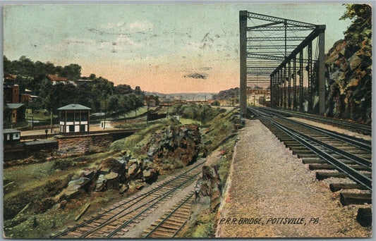 POTTSVILLE PA RAILROAD BRIDGE ANTIQUE POSTCARD