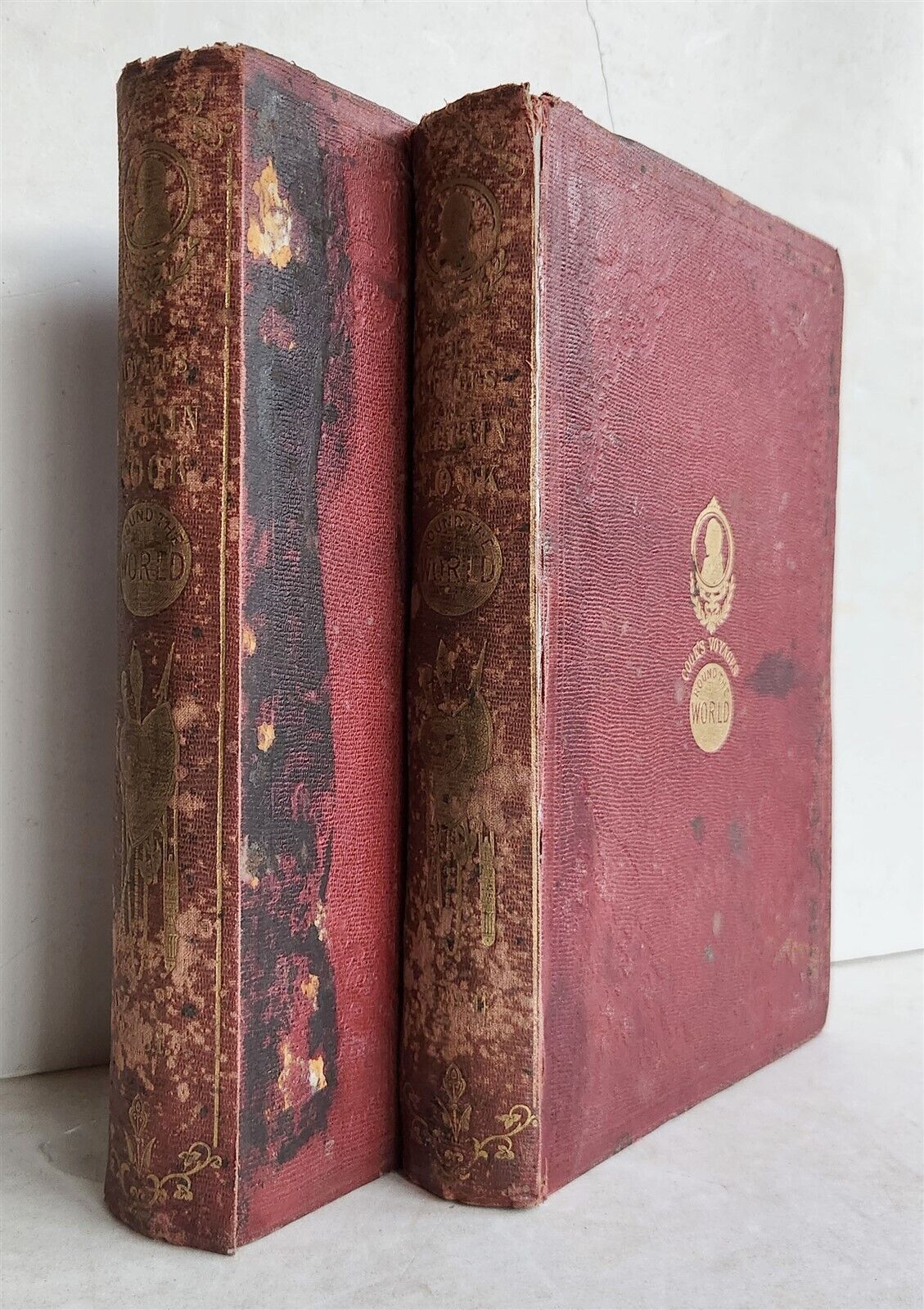 1860 VOYAGES of CAPTAIN COOK ROUND THE WORLD 2 vols ILLUSTRATED antique ENGLISH