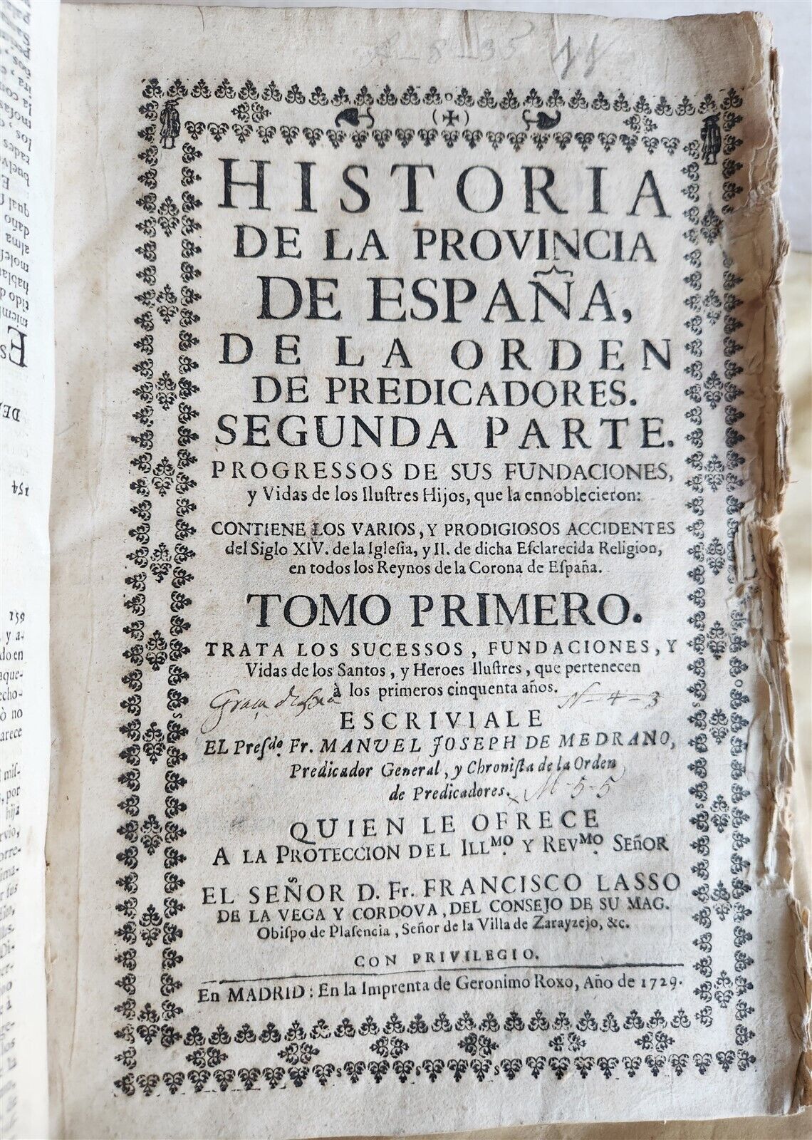 1725-34 HISTORY of SPAIN 5 VOLUMES antique VELLUM BOUND in SPANISH