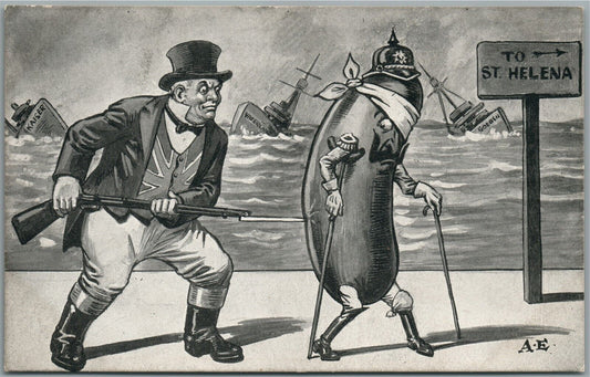 BRITISH WWI ERA ANTI-GERMAN COMIC ANTIQUE POSTCARD