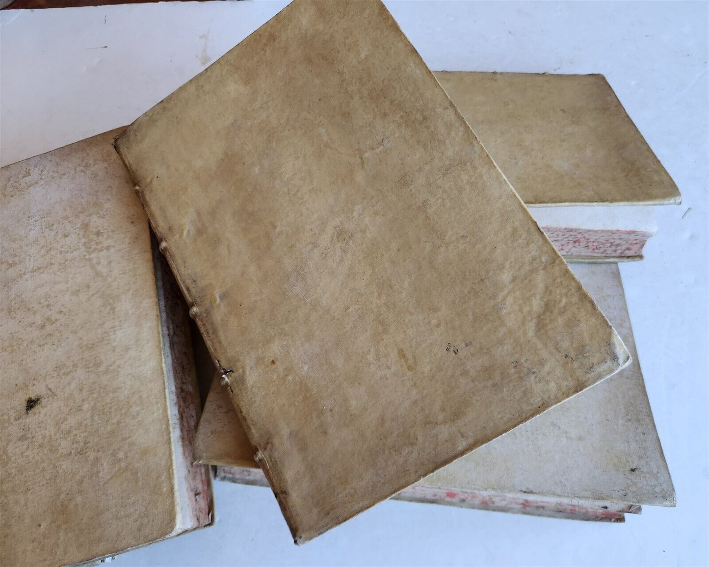 1701-1715 CANON LAW 6 FOLIO VOLUMES by AUGUSTINI BARBOSAE antique VELLUM BINDING