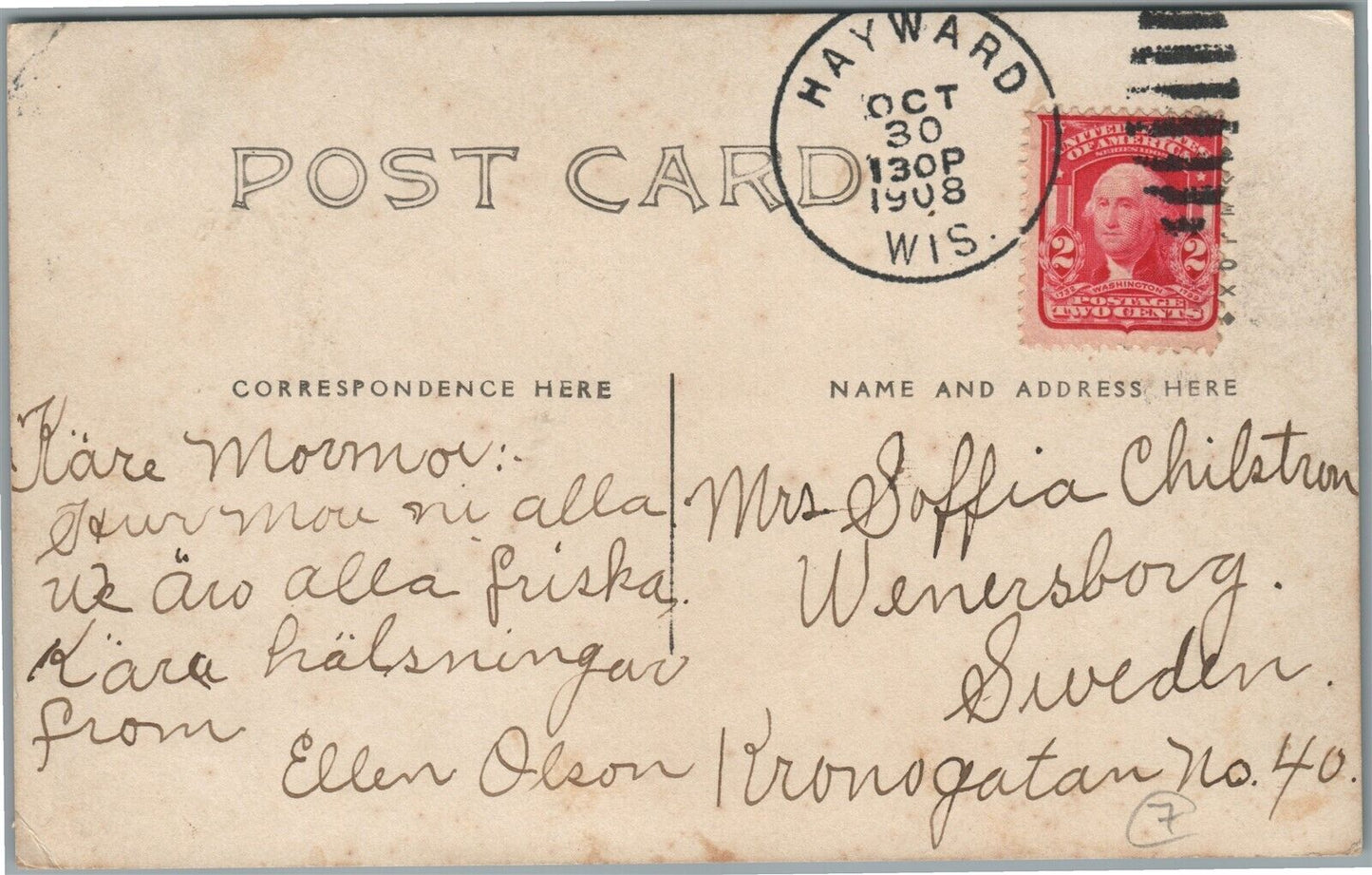HAYWARD WI LUTHERAN CHURCH ANTIQUE REAL PHOTO POSTCARD RPPC