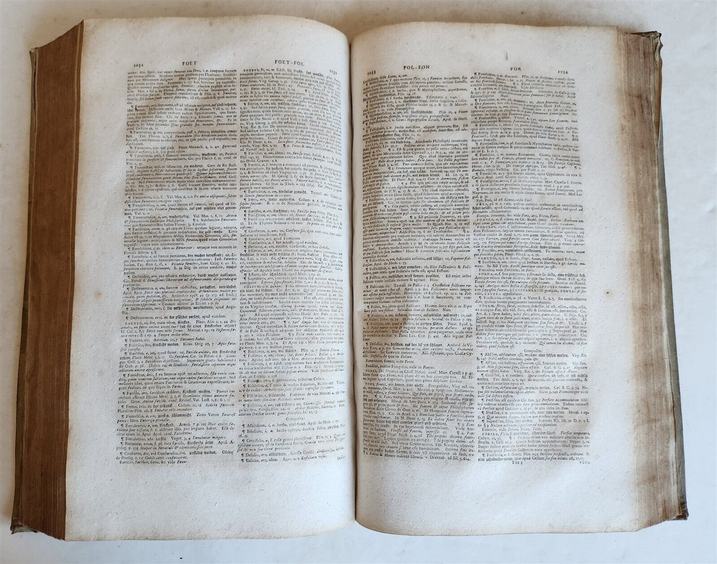 1749 THESAURUS ERUDITIONIS SCHOLASTICAE by BASILII FABRI antique VELLUM FOLIO
