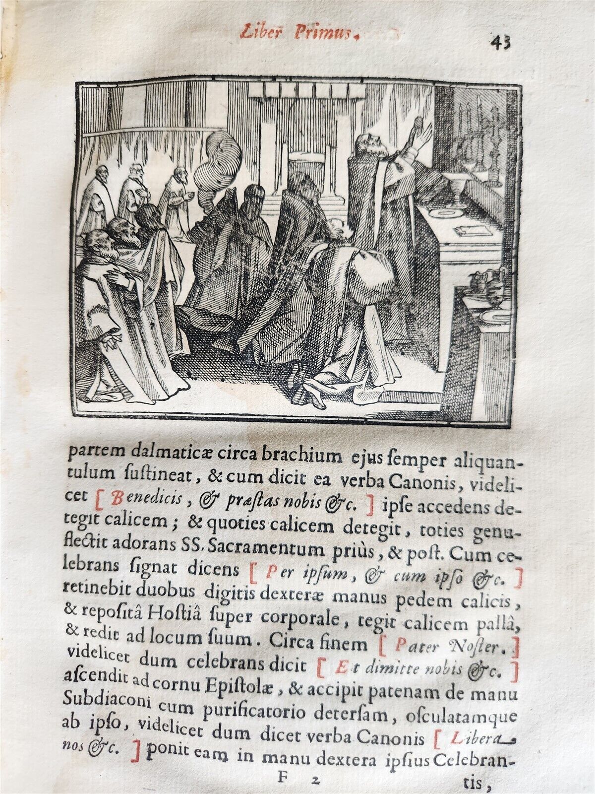 1713 CEREMONIALE EPISCOPORUM antique ILLUSTRATED VELLUM BINDING