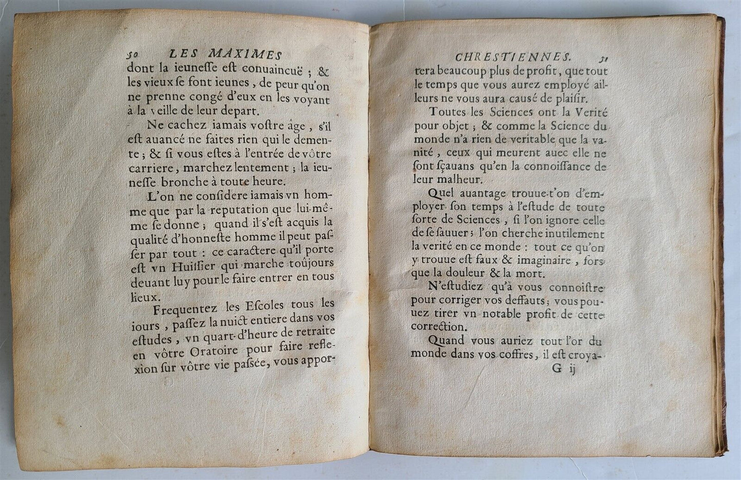 1661 AMAZING BINDING MORAL & POLITICAL MAXIMS by J.P. de la Serre FRENCH antique