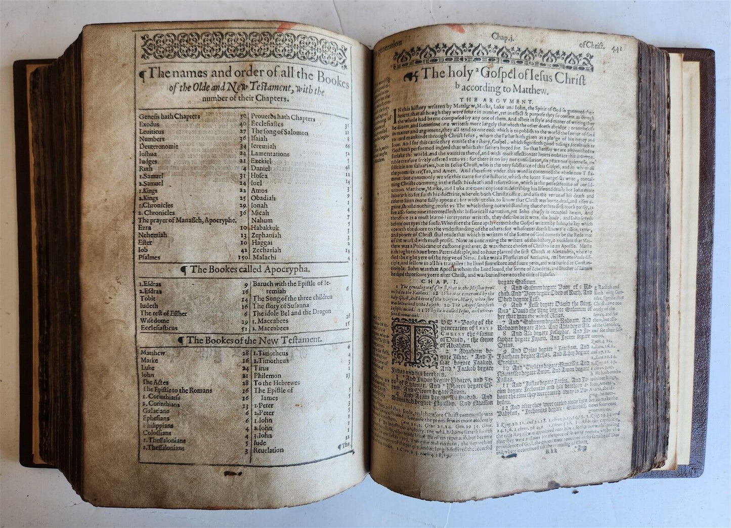 1608 BIBLE in ENGLISH antique Old & New Testament printed by ROBERT BARKER