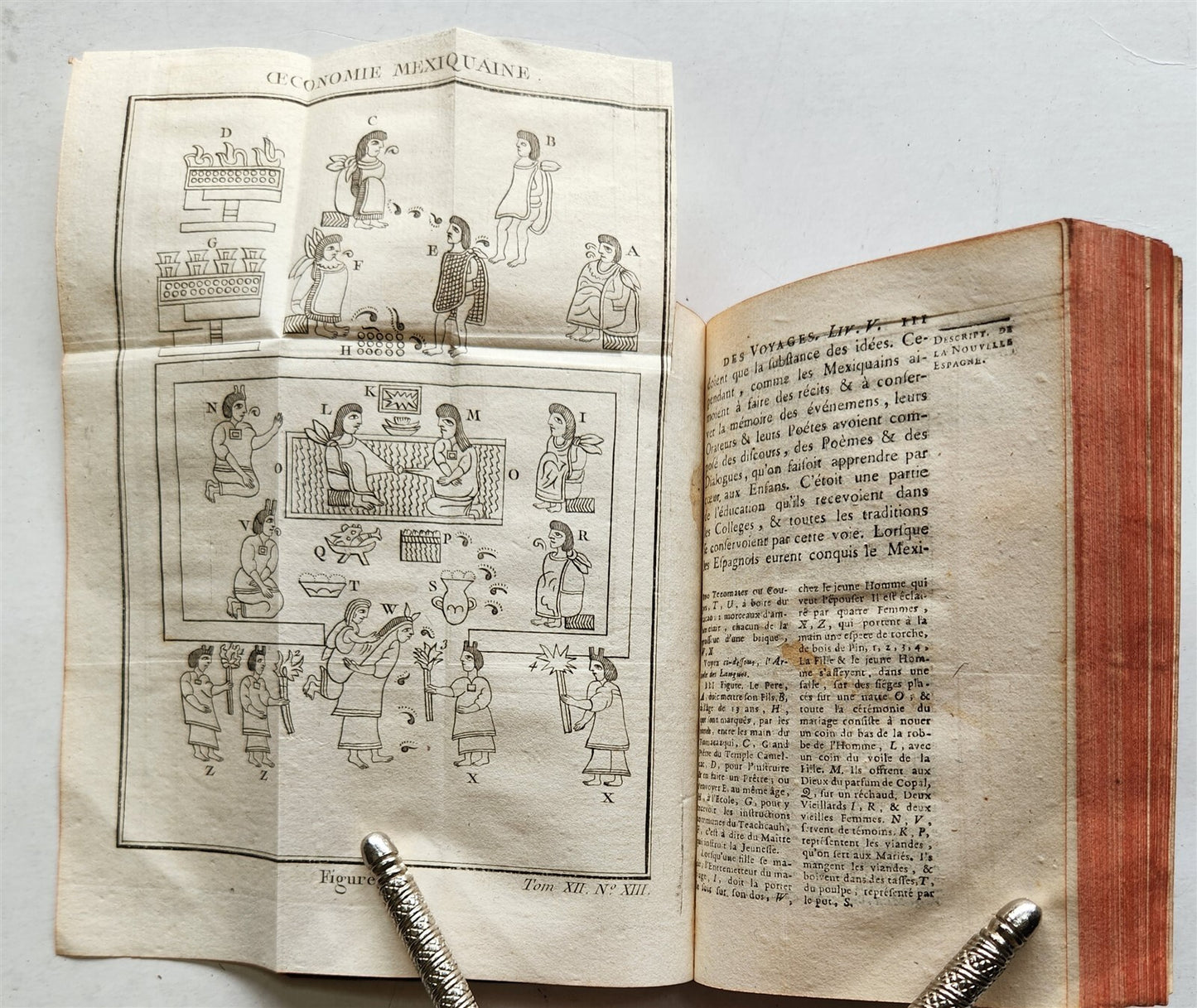 1754 HISTOIRE des VOYAGES illustrated MEXICO TRAVELS vol. 48 antique