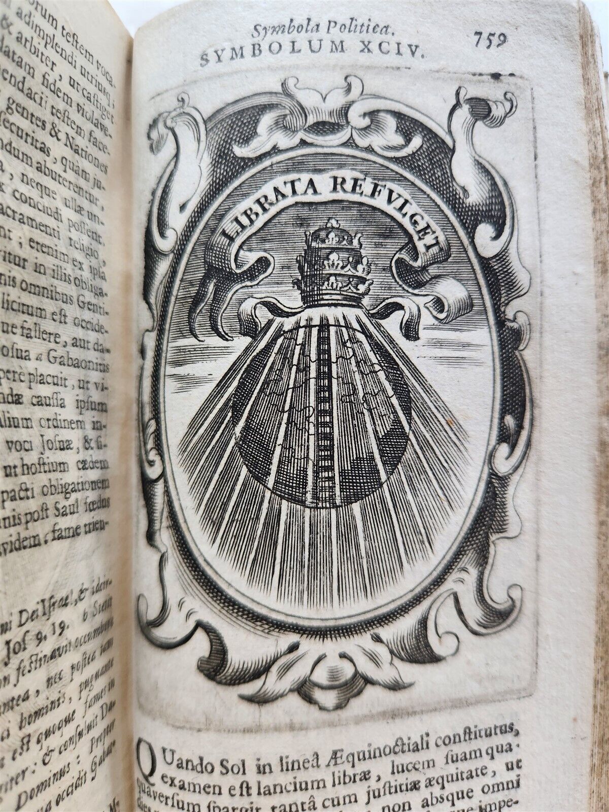1659 EMBLEMATA by SAAVEDRA FAJARDO antique VELLUM BINDING ILLUSTRATED