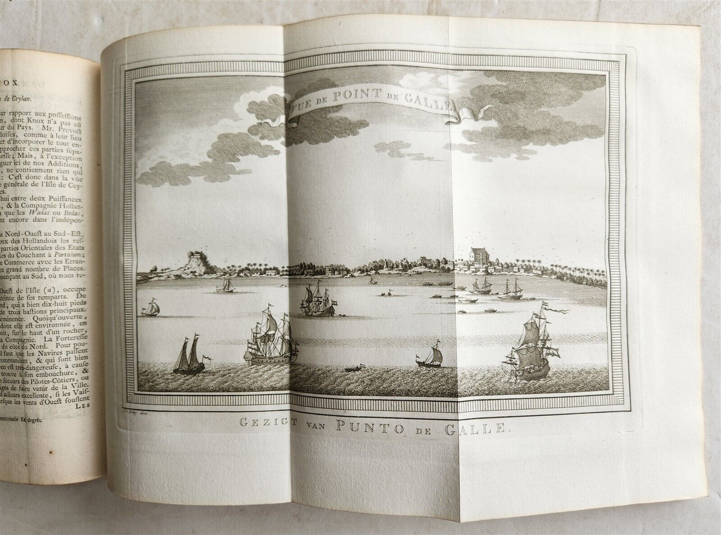 1755 TRAVELS TO EAST INDIES CEYLON antique Histoire generale des voyages ILLUSTR