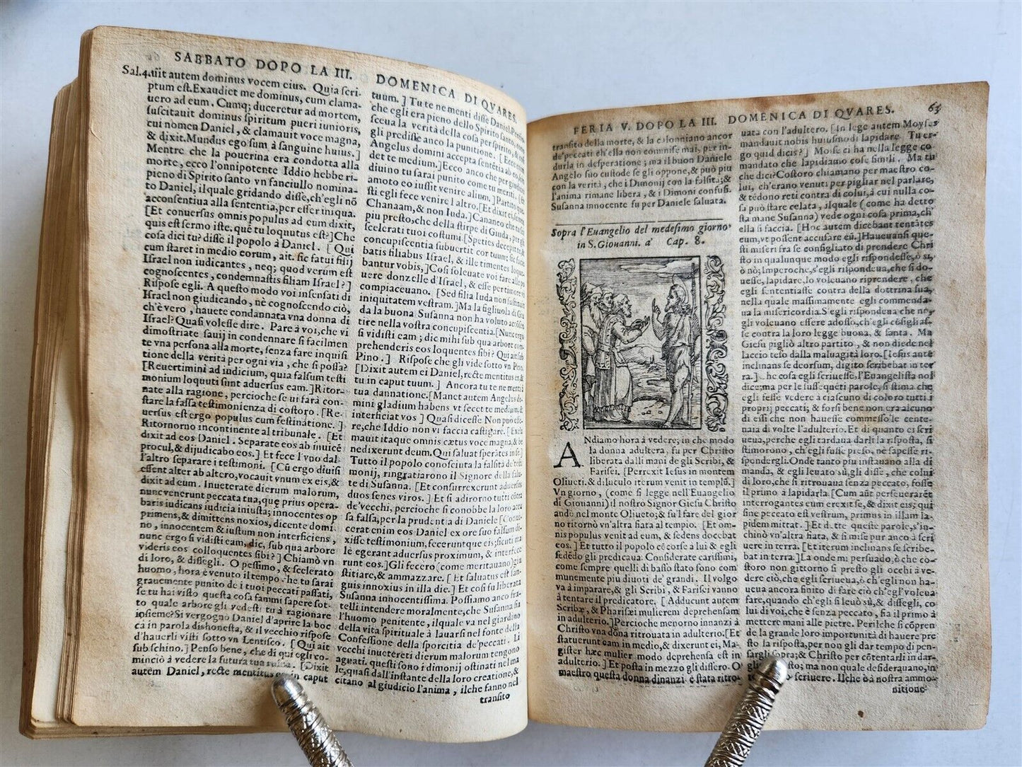 1578 ILLUSTRATED DELLE HOMELIE by Pittorio da Ferrara antique VELLUM BINDING
