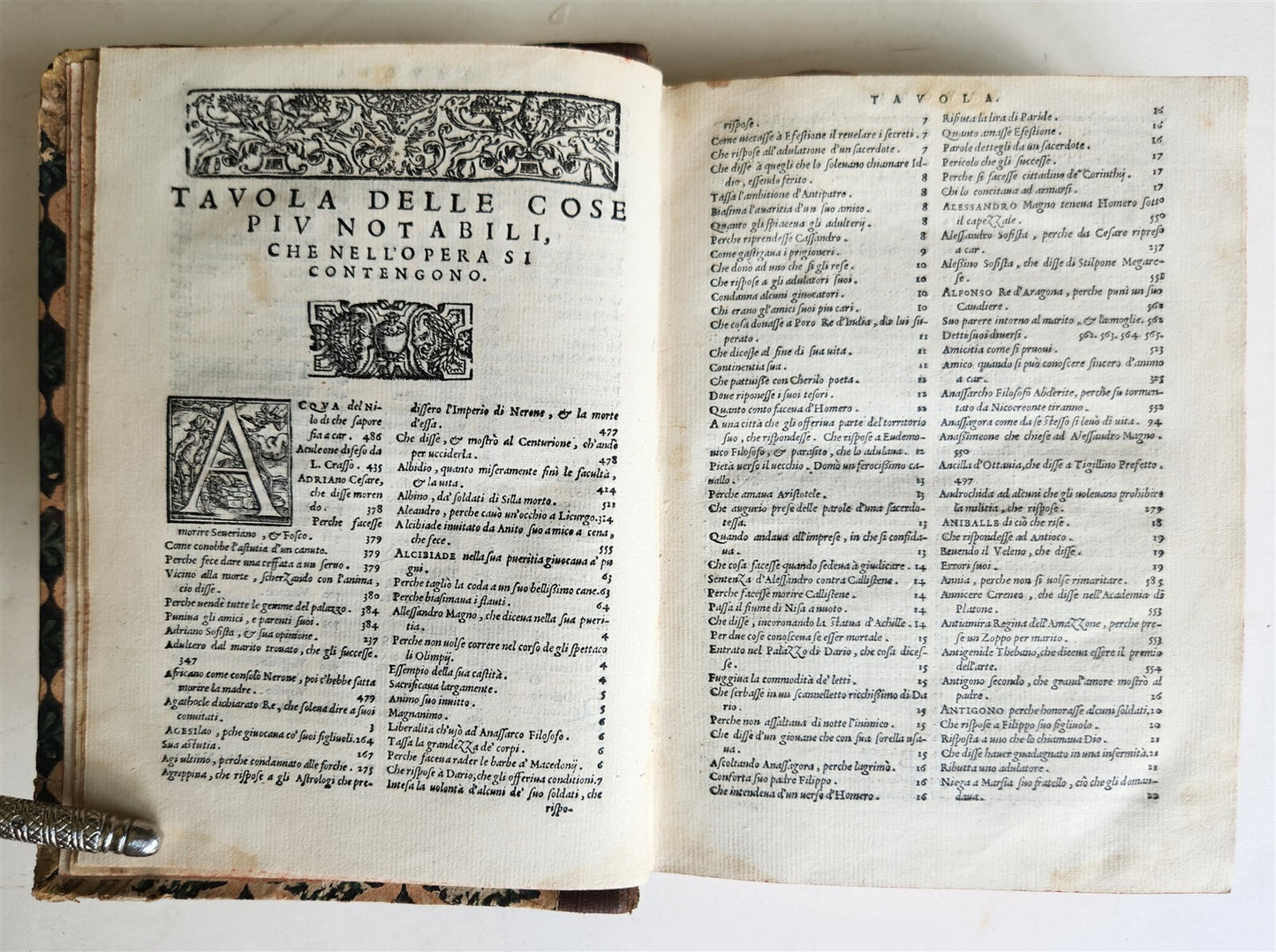 1566 PLUTARCH antique 16th CENTURY in ITALIAN Apoftemmi di Plutarco