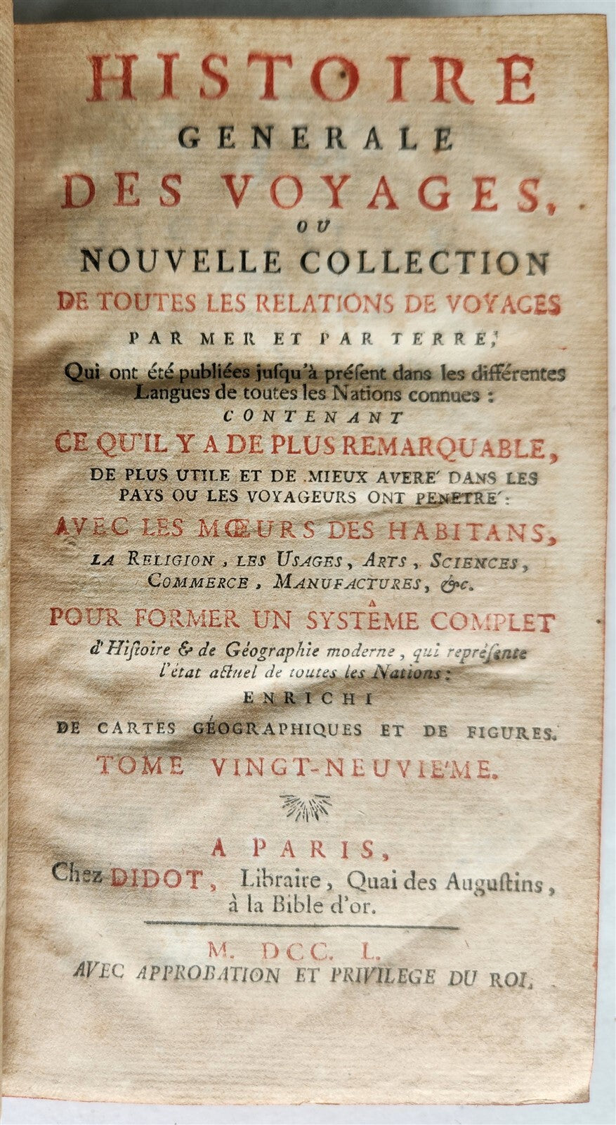 1750 HISTOIRE des VOYAGES antique V.29 INDONESIA JAVA SUMATRA ISLAND illustrated