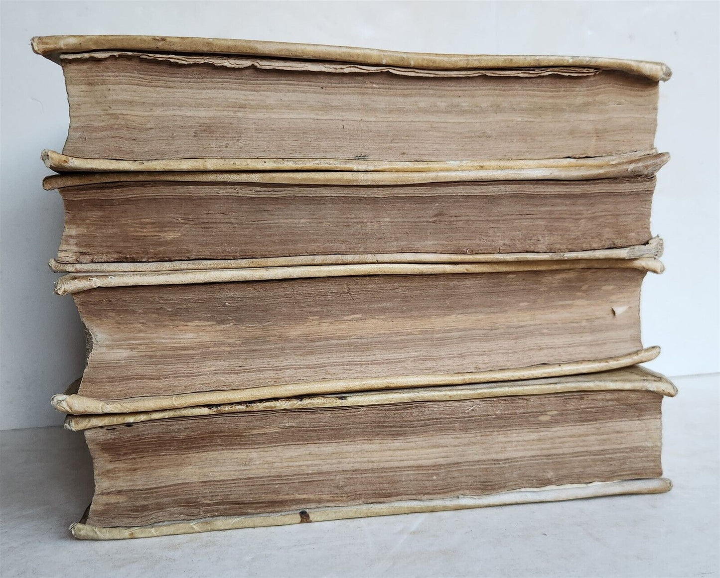 1775-1776 BIBLE COMMENTARY by JACOBI TIRINI 4 VOLUMES antique VELLUM BINDING