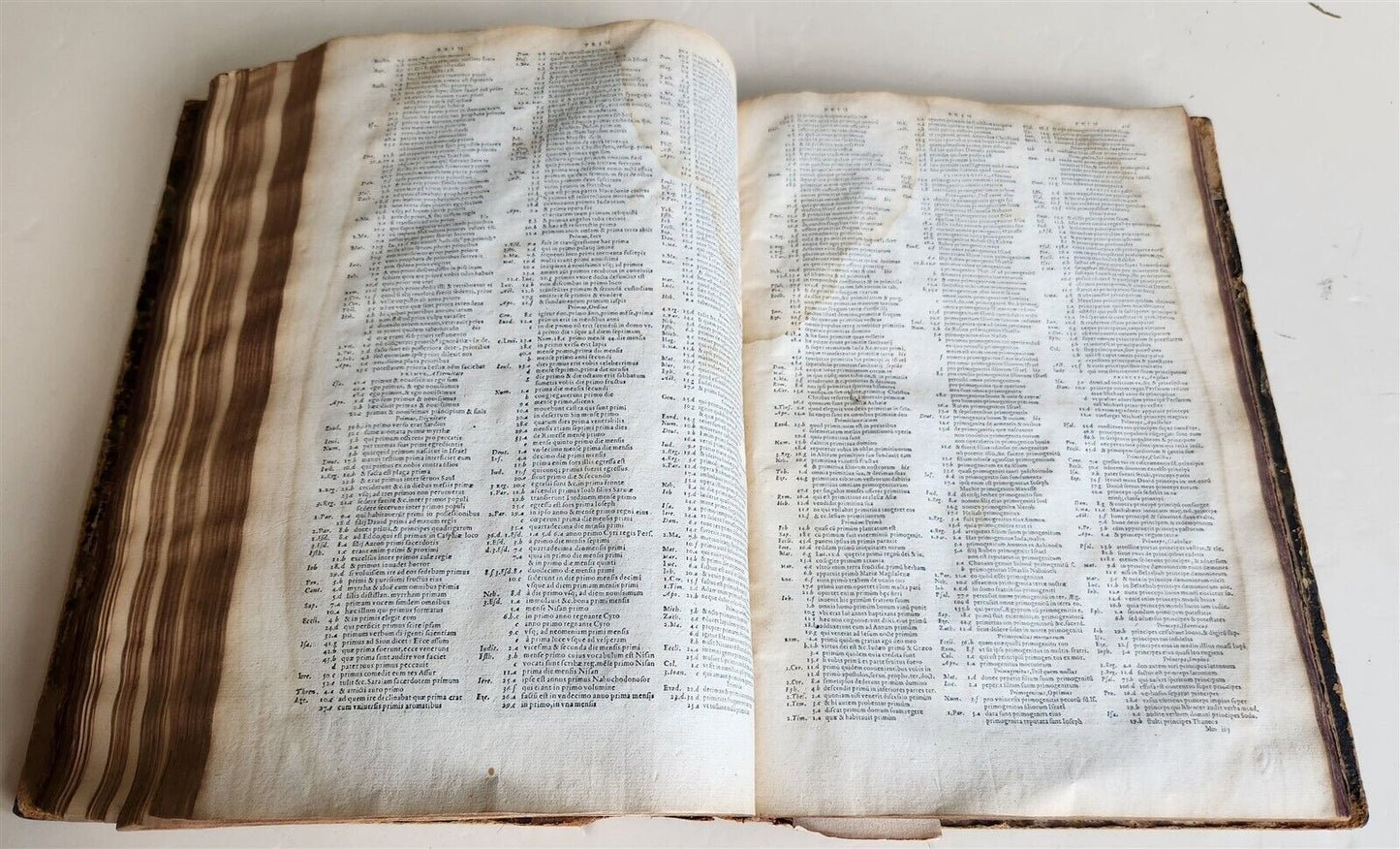 1562 BIBLE CONCORDANCE by JEAN BENOIT antique Concordantiae Novae Testamenti