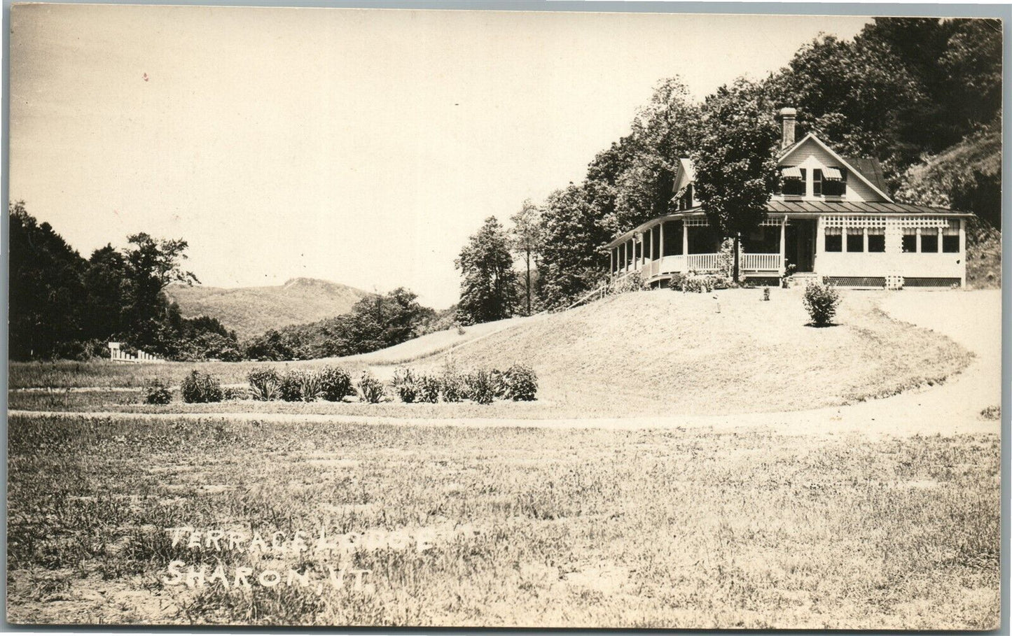 SHARON VT TERRACE LODGE ANTIQUE REAL PHOTO POSTCARD RPPC