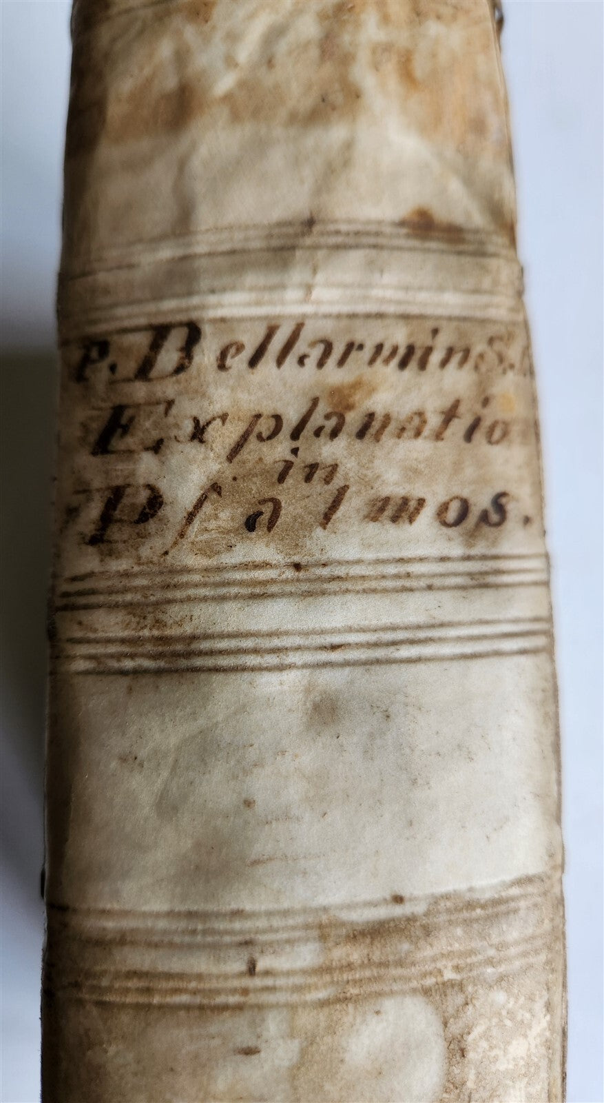 1619 EXPLANATIO in PSALMOS by ROBERT BELLARMINE antique vellum bound