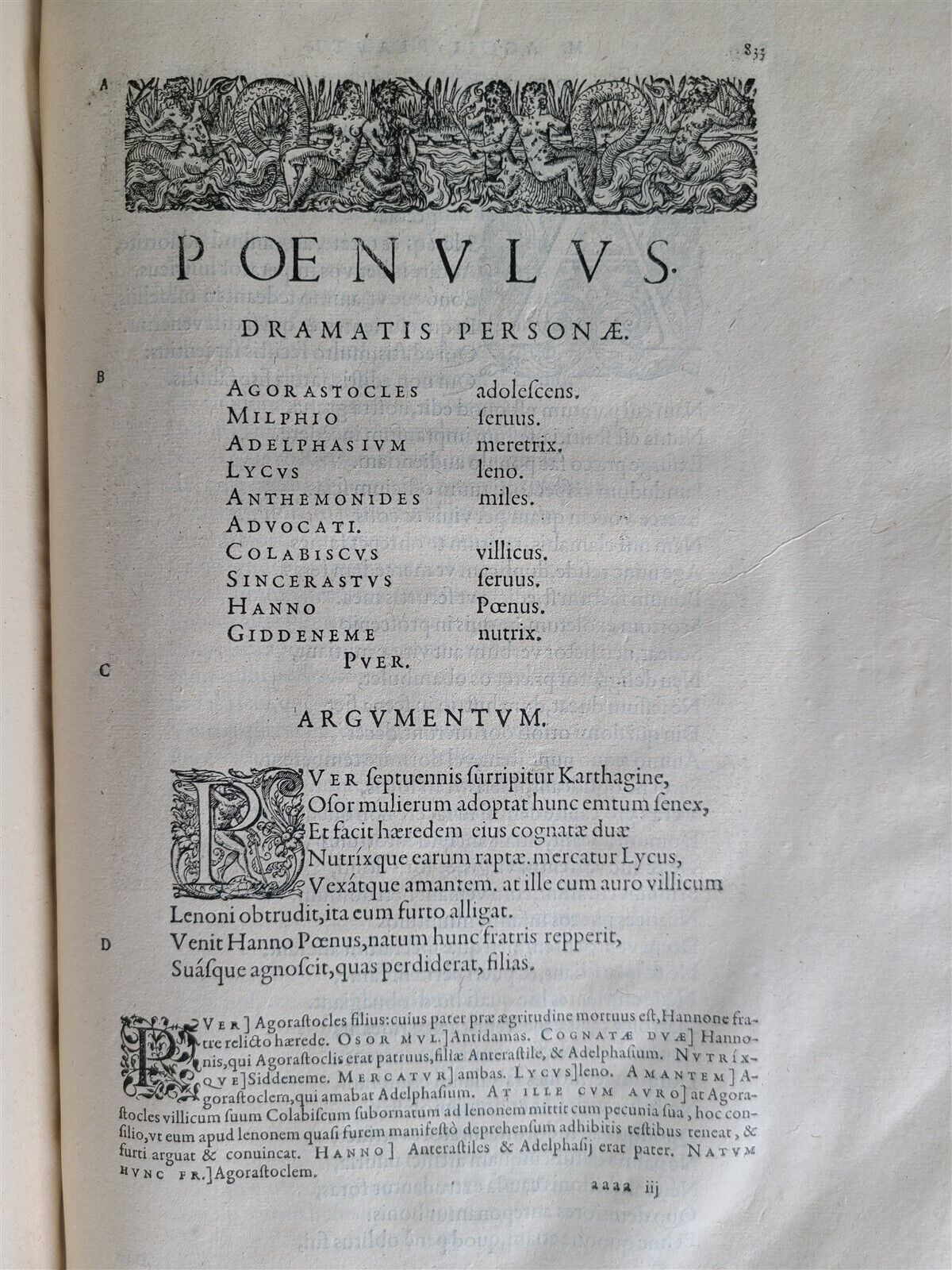 1577 PLATO COMEDIES antique 16th CENTURY FOLIO M. Accius Plautus