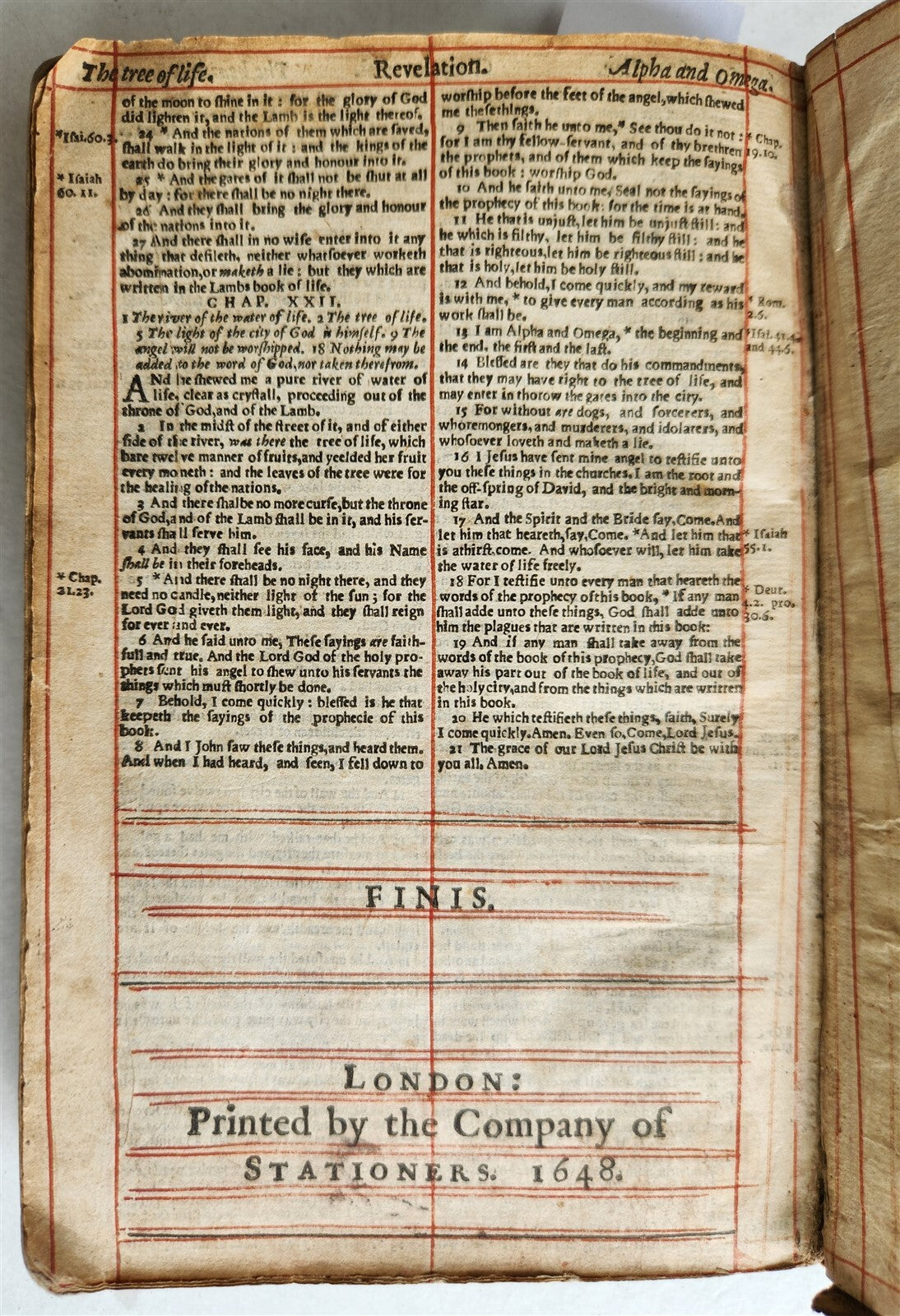 1648 BIBLE ENGLISH antique Old & New Testament London: Company of Stationers